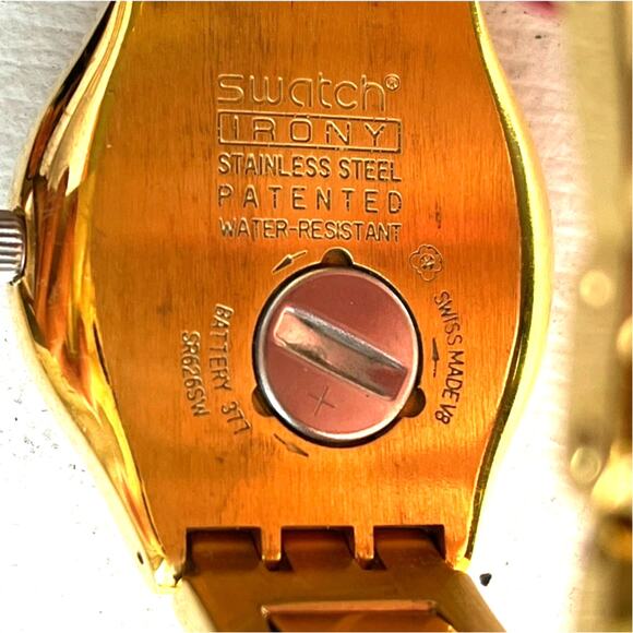 Swatch Irony Yellow Medal YGG706G Quartz Watch 37mm Gold-Tone Day-Date $280 - Picture 12 of 12